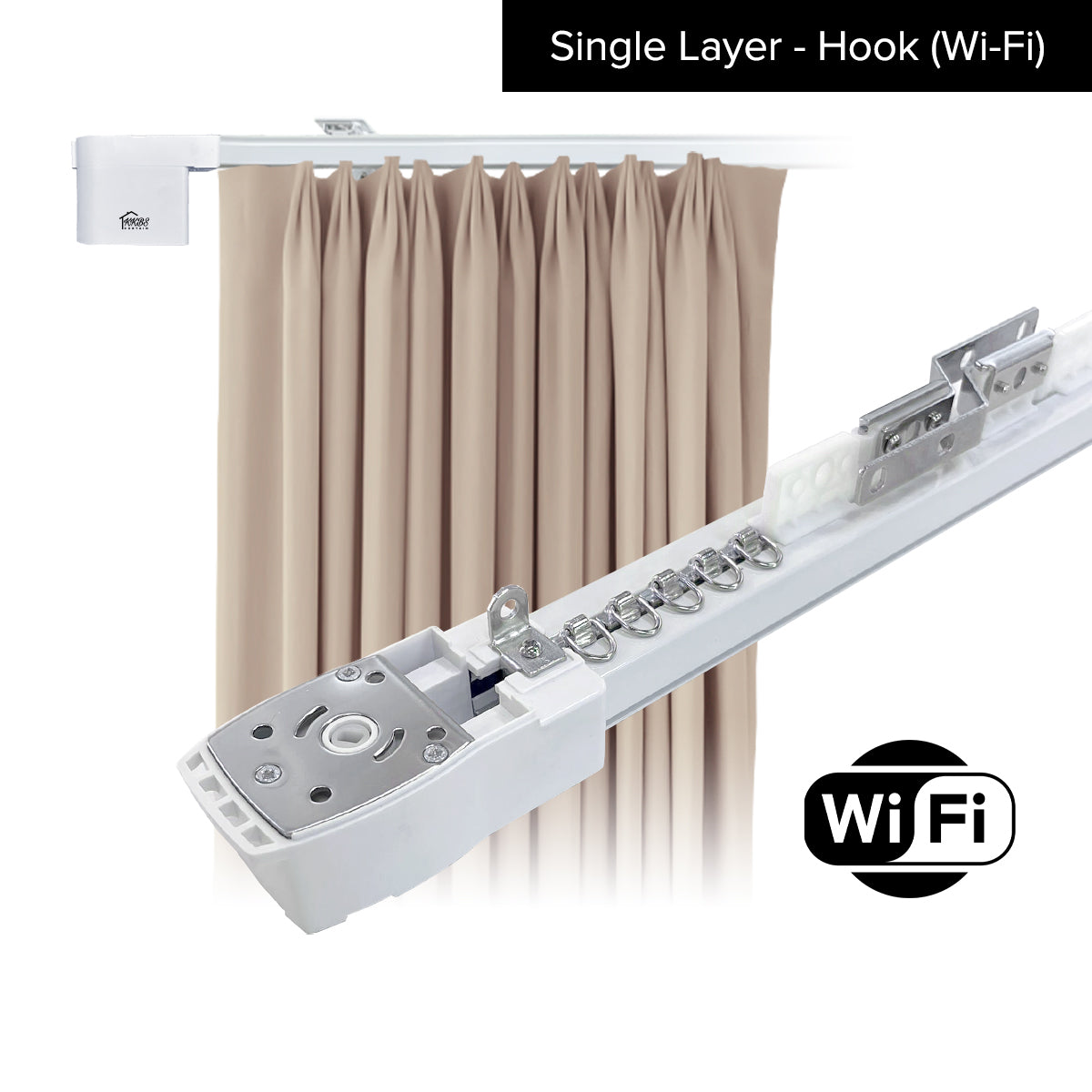 Smartony 电动窗帘轨道 Wi-Fi / ZigBee 全套