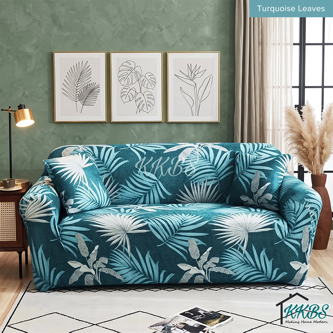 Pelindung Calar Anti Gelincir Sarung Sofa Elastik Gentian Susu Halaman 2