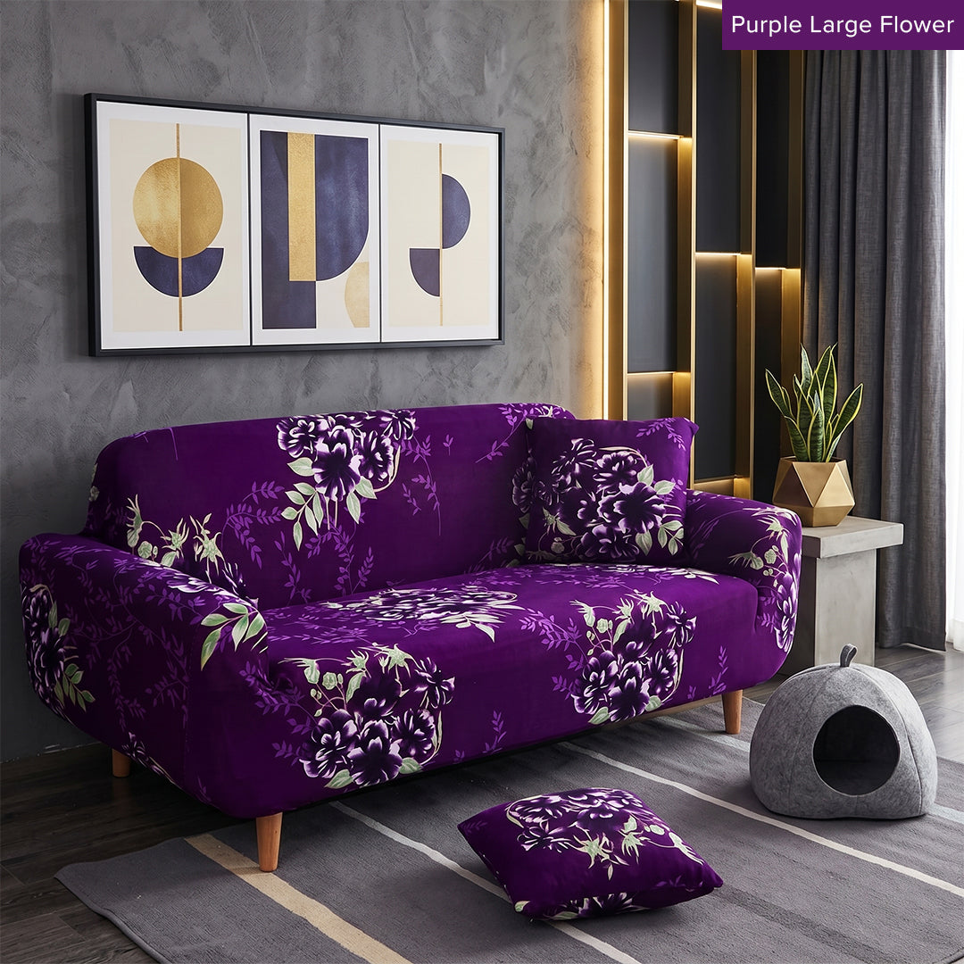 Pelindung Calar Anti Gelincir Sarung Sofa Elastik Gentian Susu Halaman 2