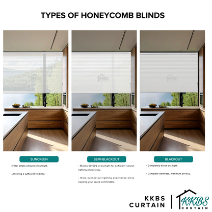 Midiro 26mm Semi Blackout Honeycomb Blinds Custom Made