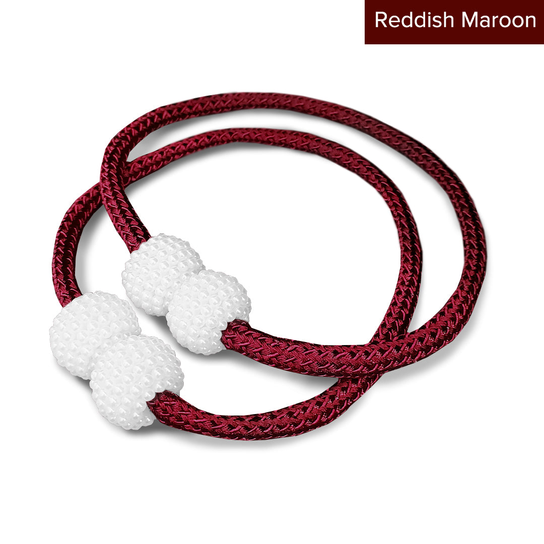 Pearlie Magnetic Pearl Braided Curtain Tieback