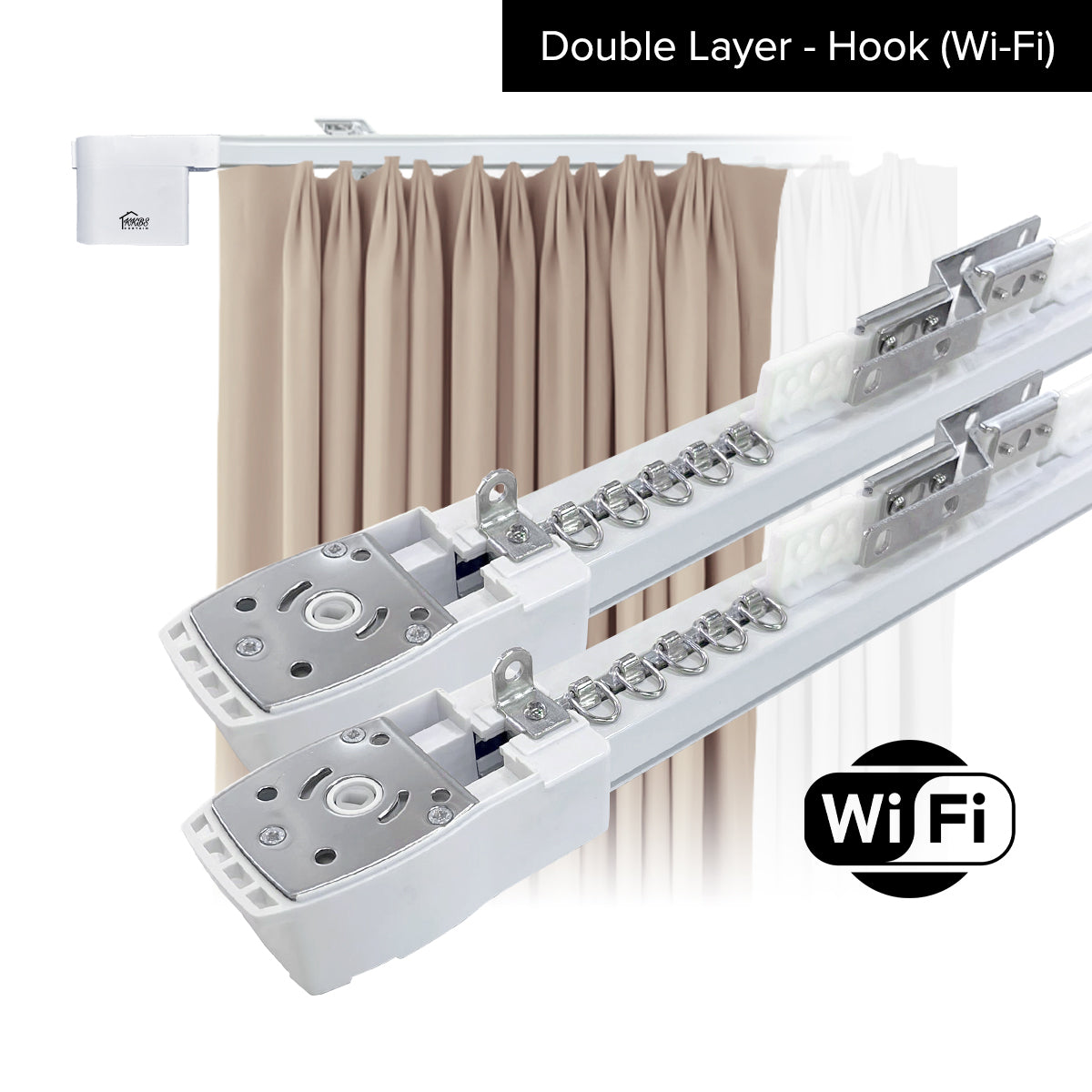 Smartony 电动窗帘轨道 Wi-Fi / ZigBee 全套