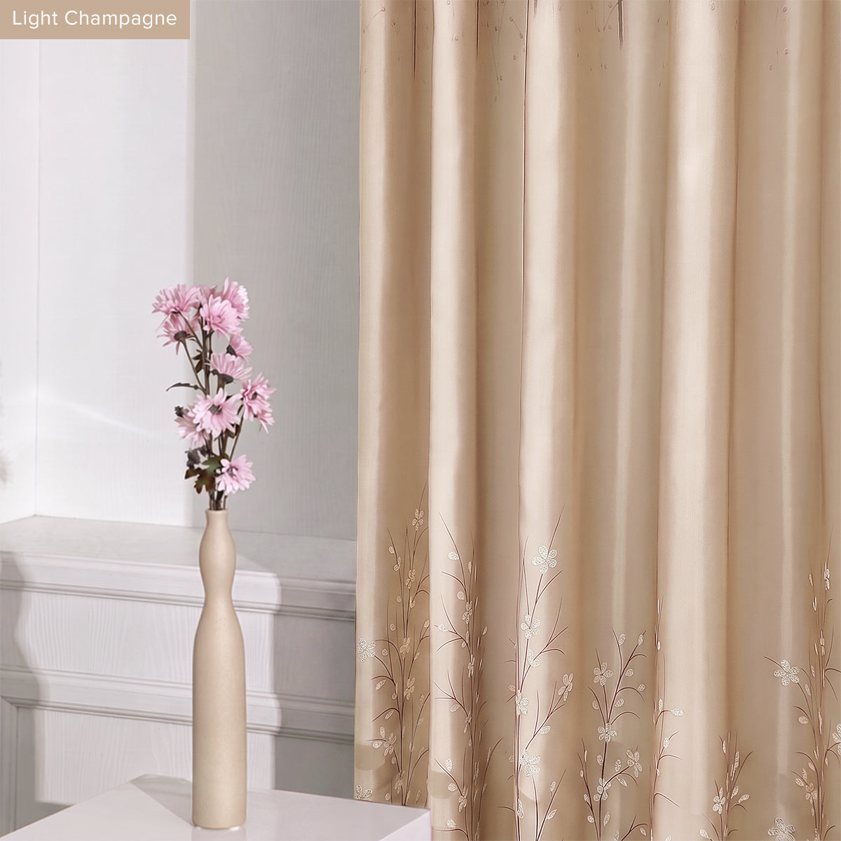 [BUY 1 FREE 1]  Lavinia Semi Blackout Curtain Ready Made