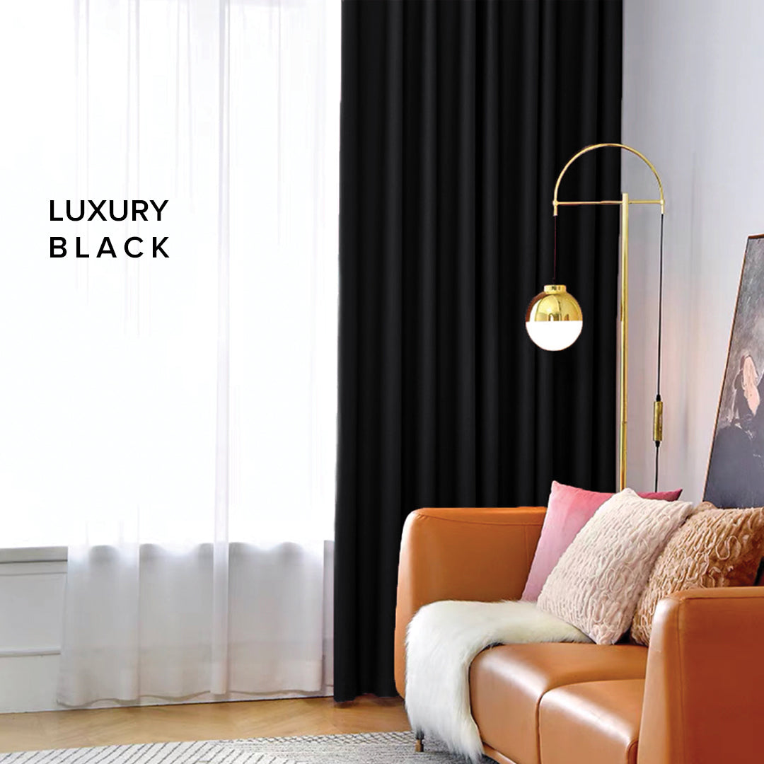 [BUY 1 FREE 1] Luxeria 90% Blackout Curtain Ready Made
