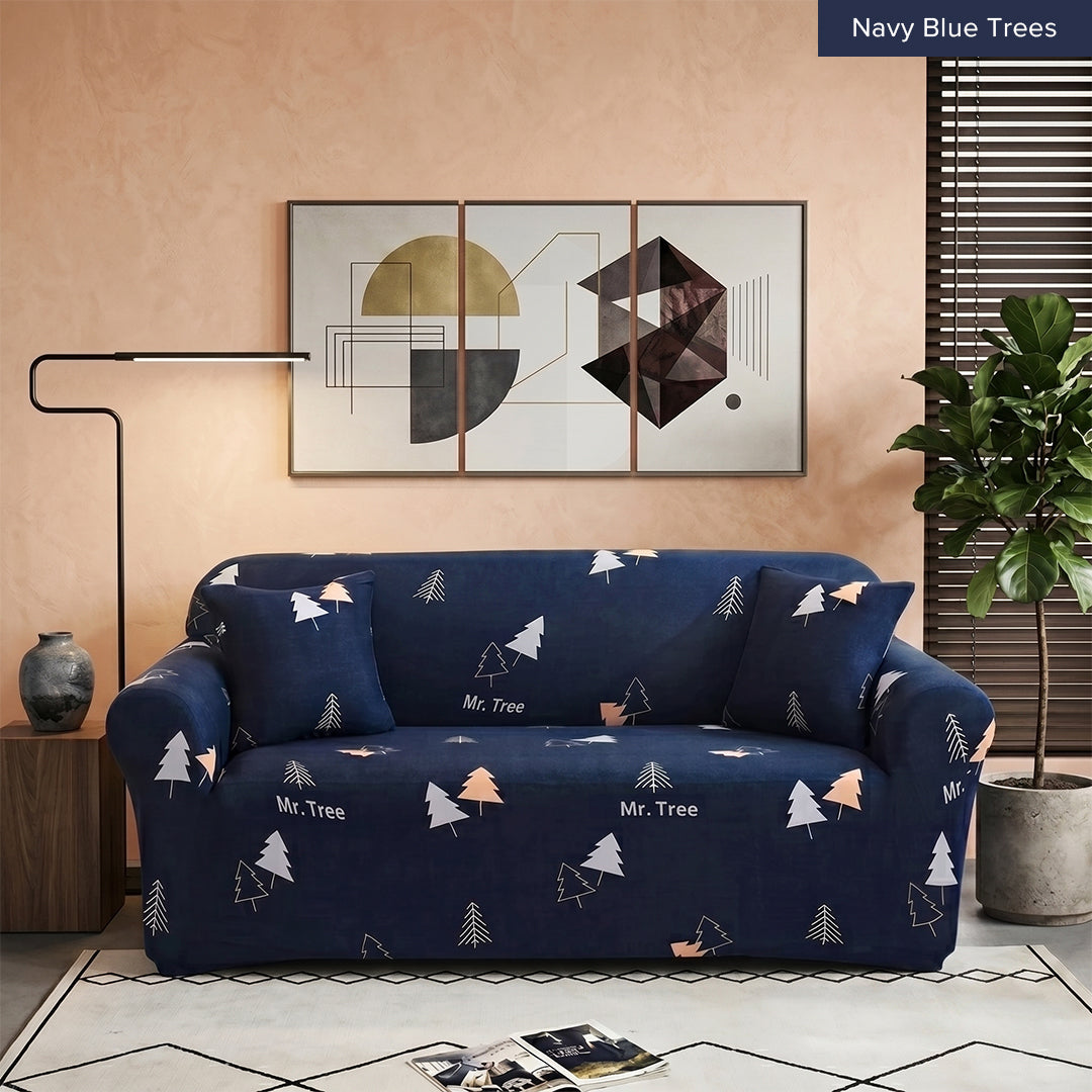 Pelindung Calar Anti Gelincir Sarung Sofa Elastik Gentian Susu Halaman 2