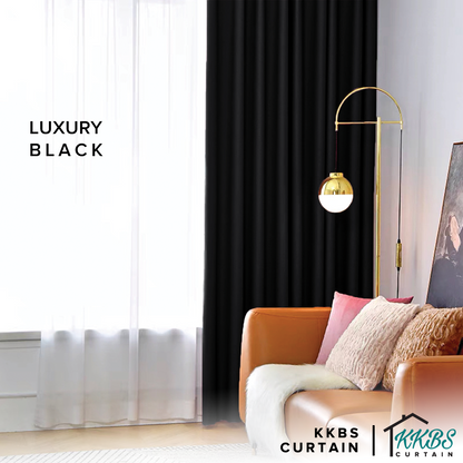 Luxeria Langsir 90% Blackout Siap Jahit
