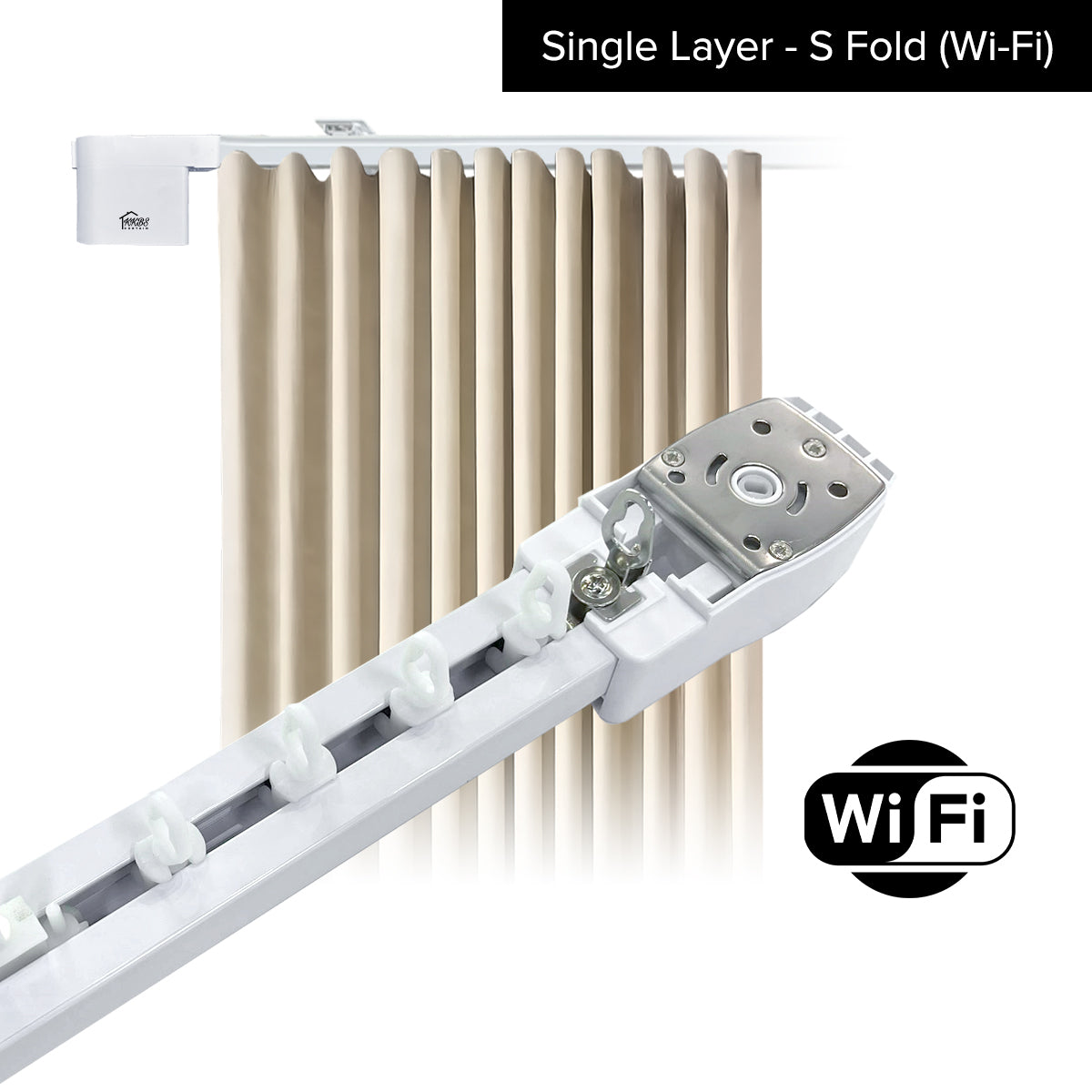Smartony 电动窗帘轨道 Wi-Fi / ZigBee 全套