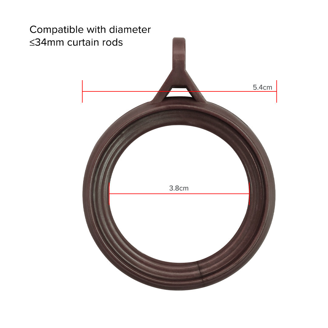 Luxstony Curtain Rod Ring Mocha