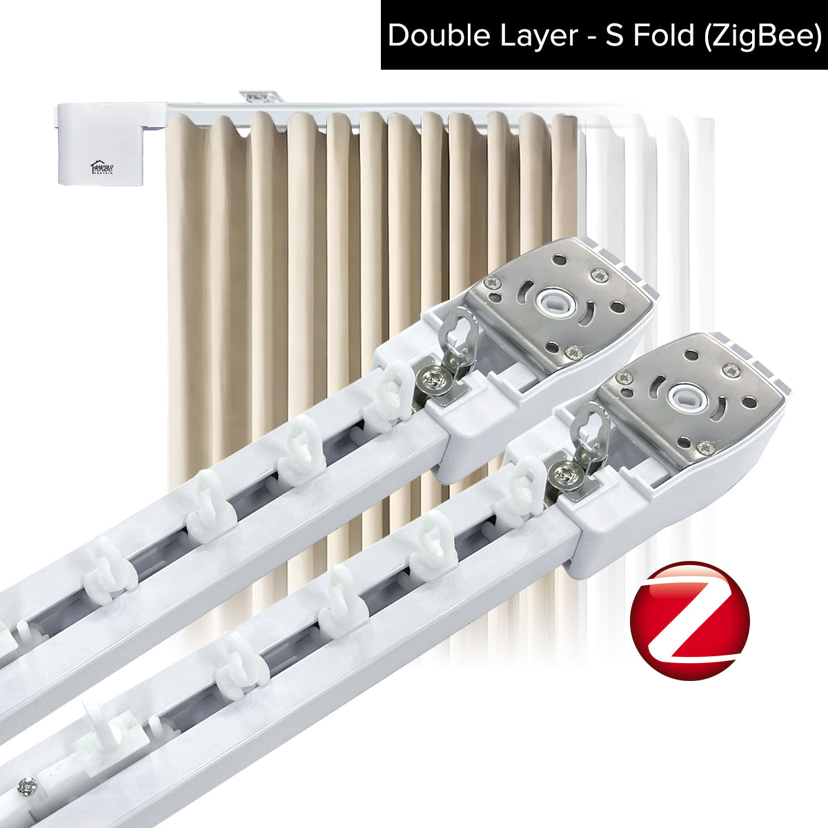 Smartony 电动窗帘轨道 Wi-Fi / ZigBee 全套