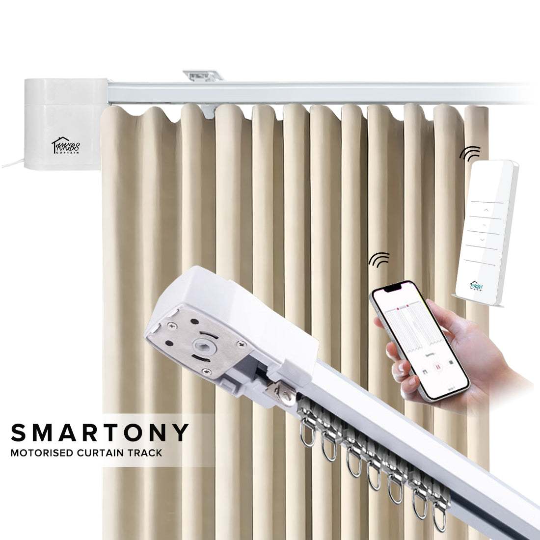 Smartony Motorised Curtain Track Wi-Fi / ZigBee Complete Set