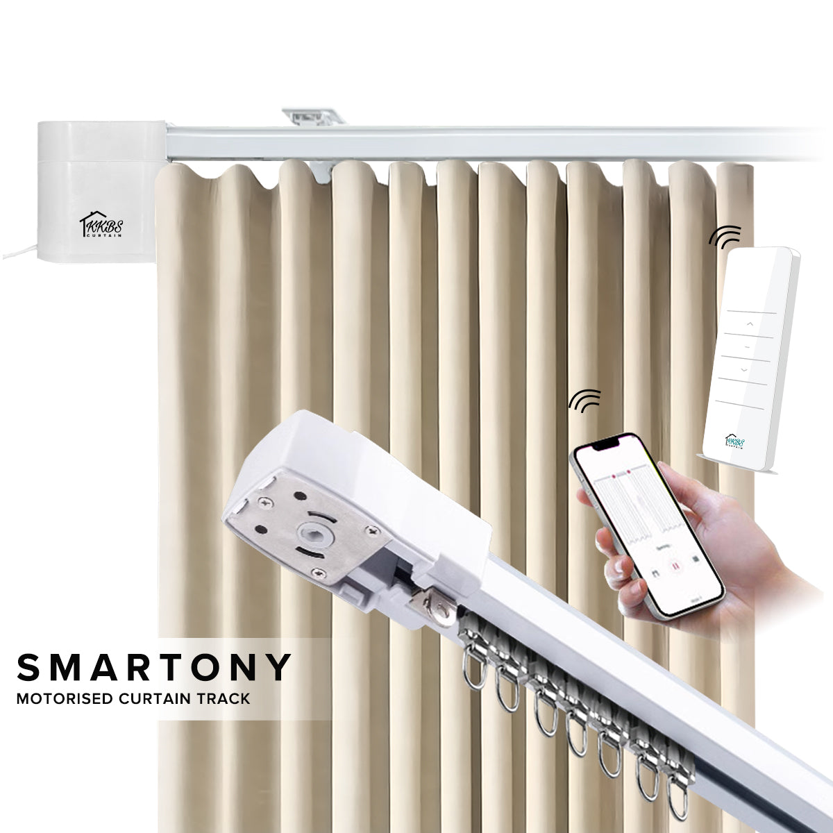 Smartony 电动窗帘轨道 Wi-Fi / ZigBee 全套