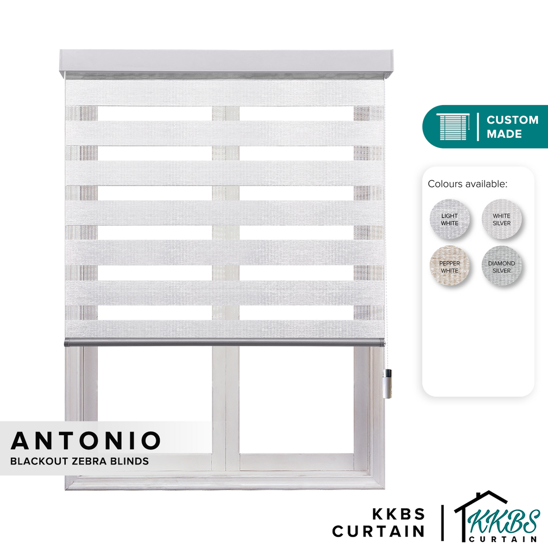 Antonio Blackout Zebra Blinds Dibuat Tersuai 