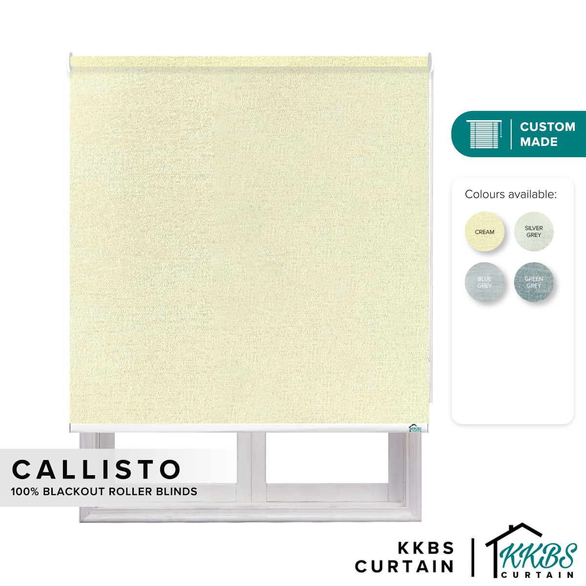 Callisto 100% Tirai Roller Blackout Dibuat Tersuai