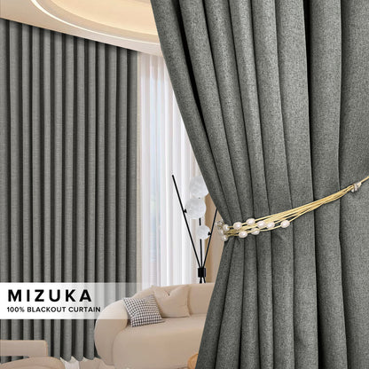 Mizuka 100% Blackout Curtain Ready Made - Extra Width