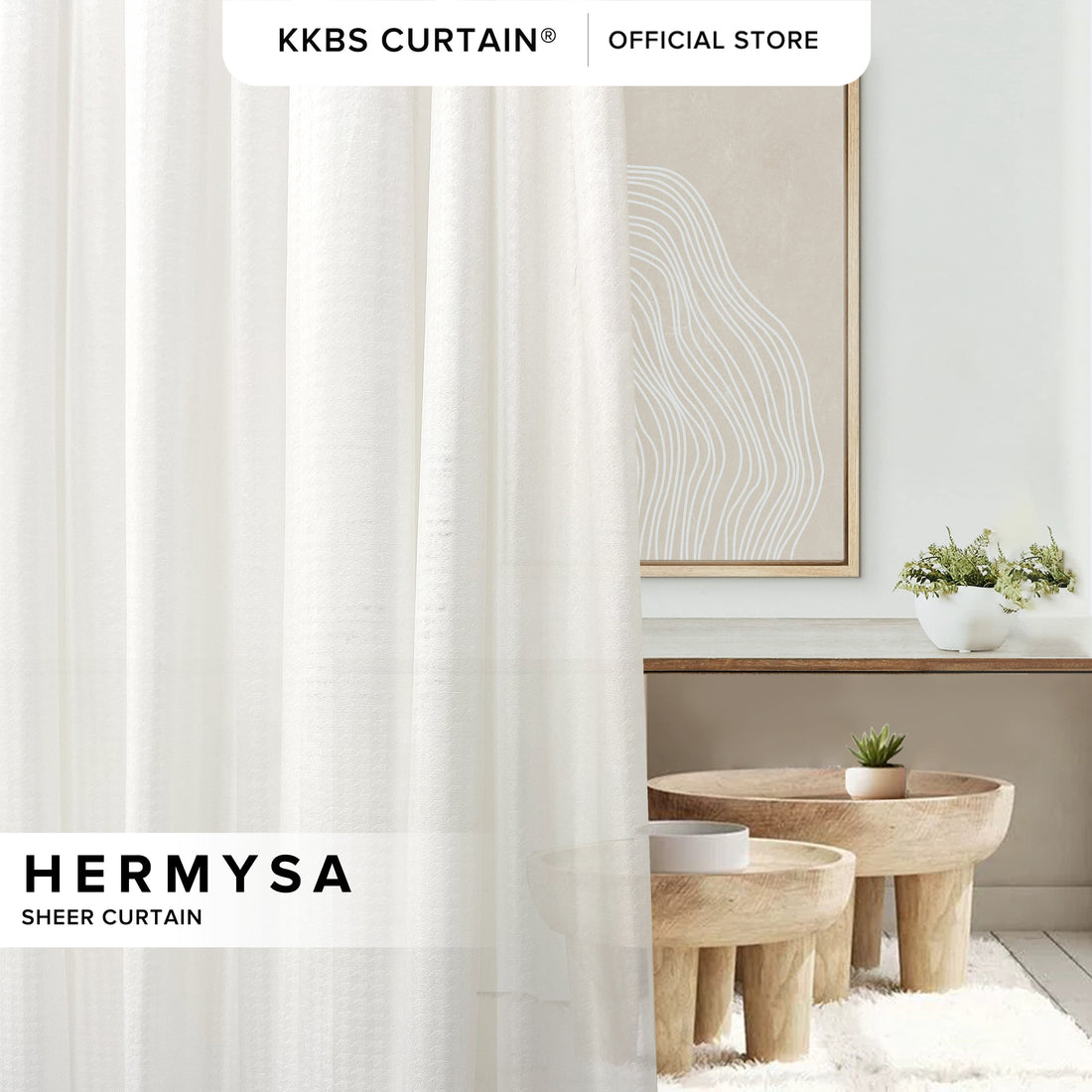 Hermysa Langsir Sheer Privasi Siap Jahit