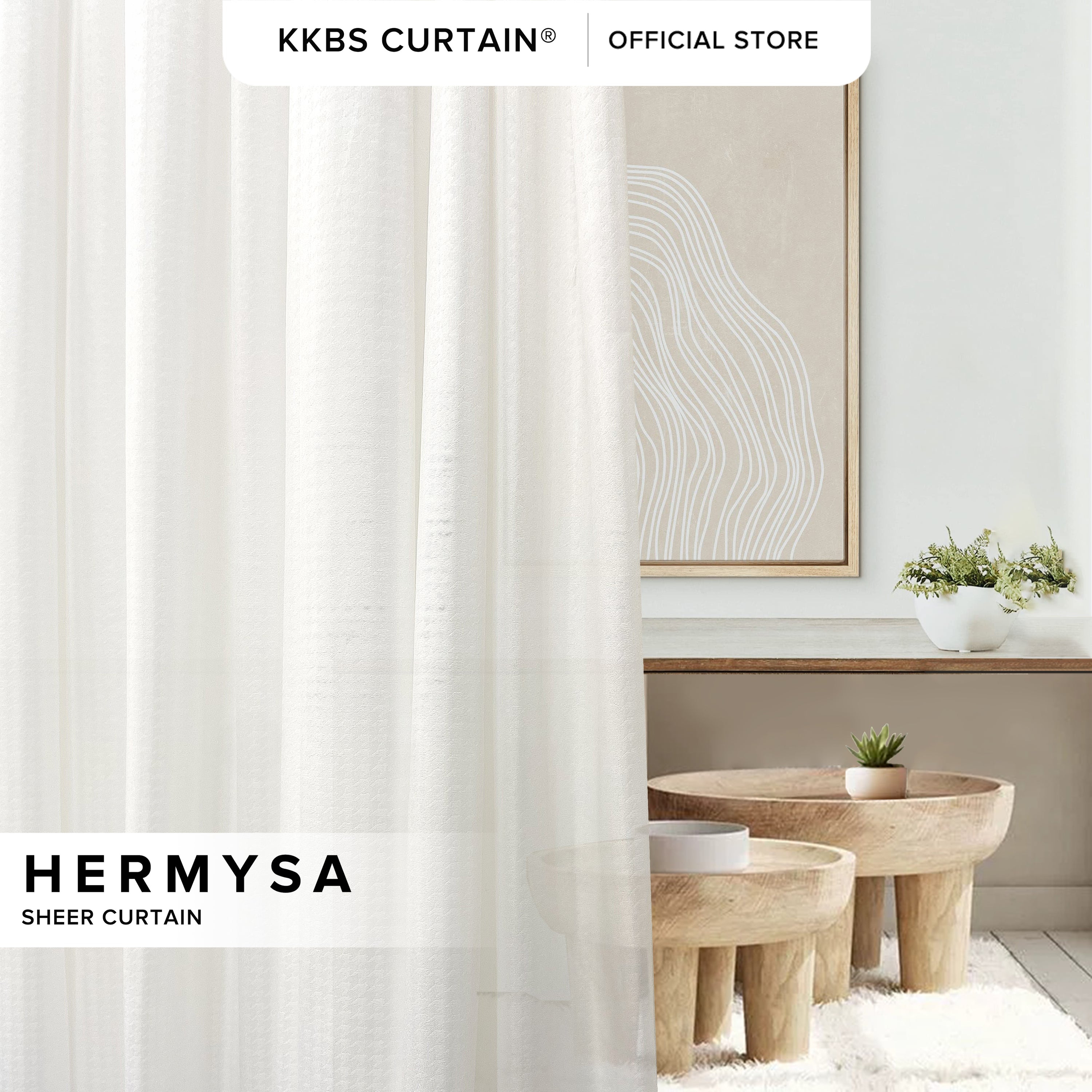Hermysa Privacy Sheer Curtain Ready Made