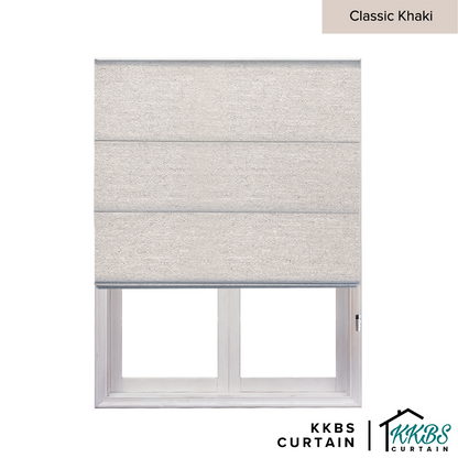 Carminho 100% Blackout Roman Blinds Dibuat Tersuai 