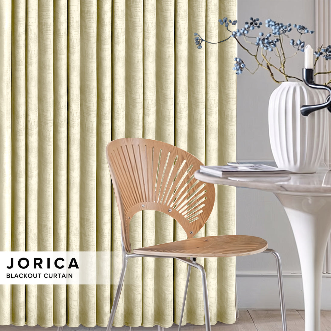 Jorica 85-95% Blackout Curtain Ready Made - Extra Width