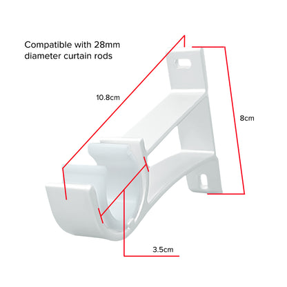 Morandy Curtain Rod Single Bracket Pearl White Colour