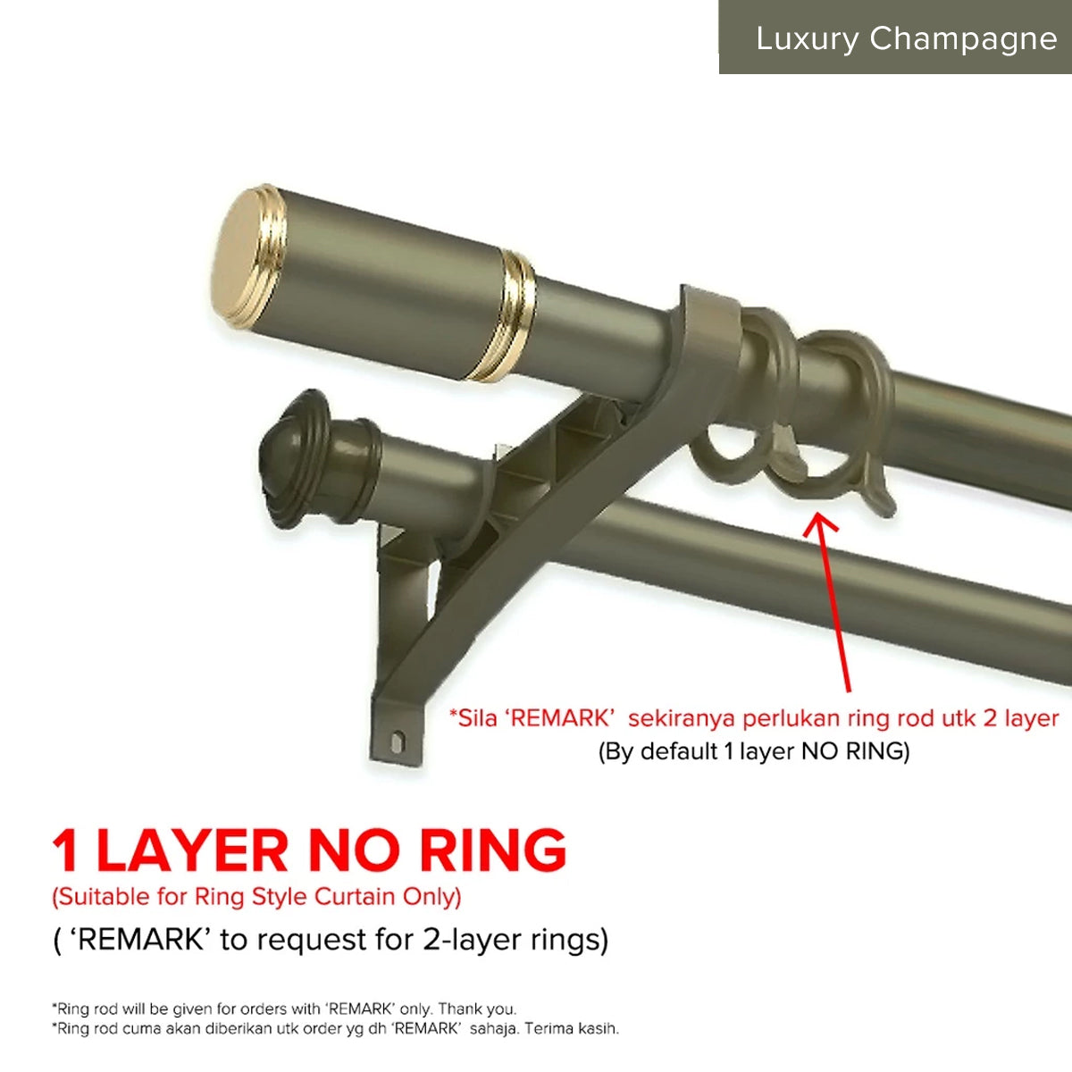 Morandy Curtain Rod Double Complete Set