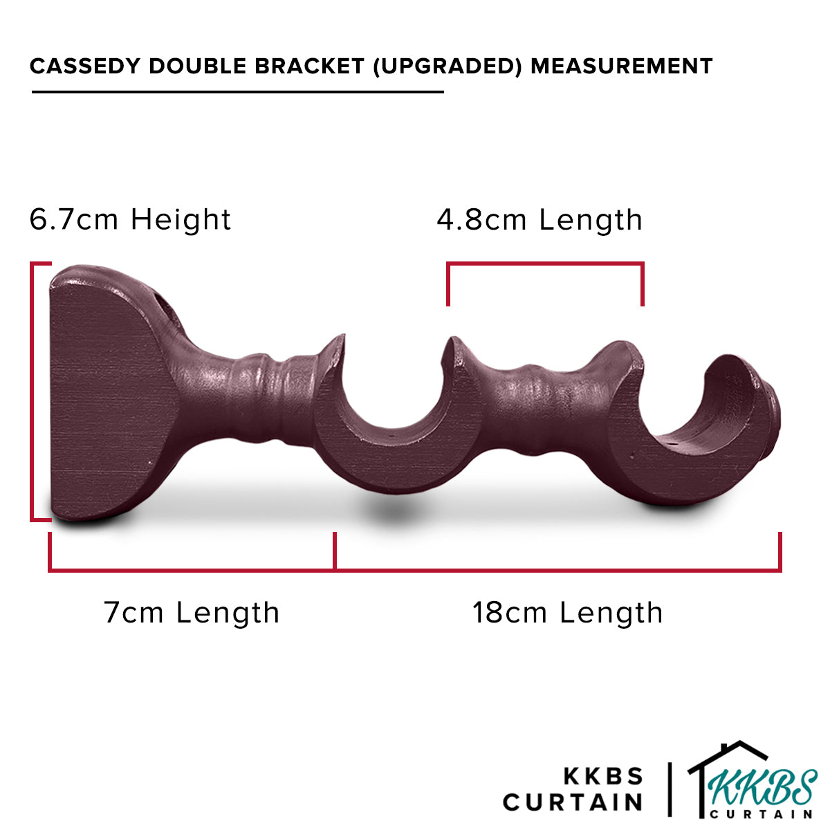 Cassedy Bracket Double Warna Merlot Gelap