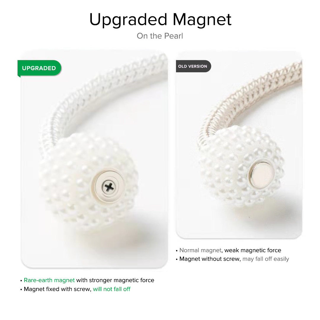 Pearlie Magnetic Pearl Braided Curtain Tieback