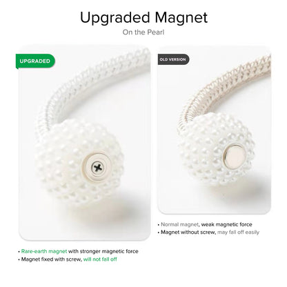 Pearlie Magnetic Pearl Braided Curtain Tieback