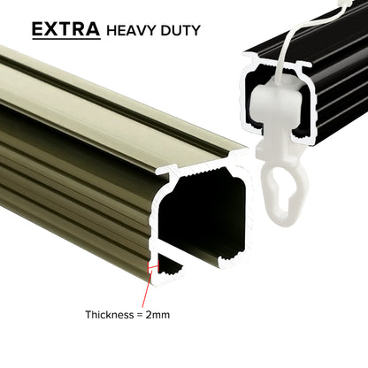 Verody Heavy Duty S Fold / French Pleat Track Double Complete Set