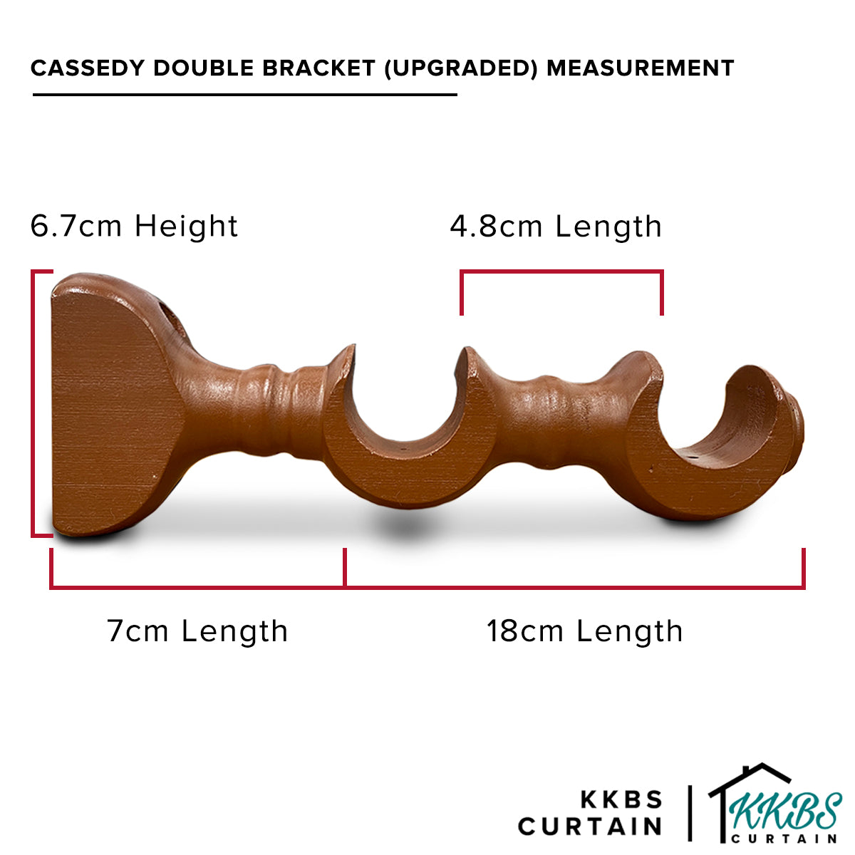Cassedy Bracket Double Warna Mahohani Asli