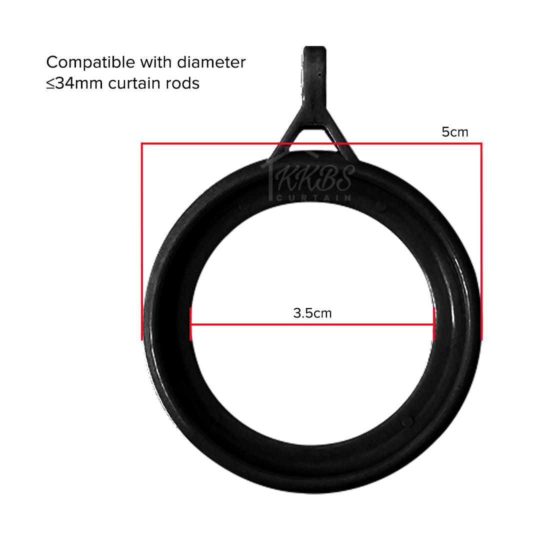 Morandy Curtain Rod Ring Obsidian Black Colour