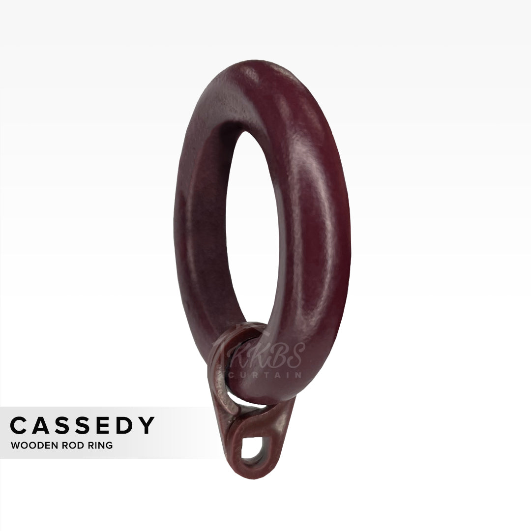 Cassedy Wooden Curtain Rod Ring Dark Merlot Colour