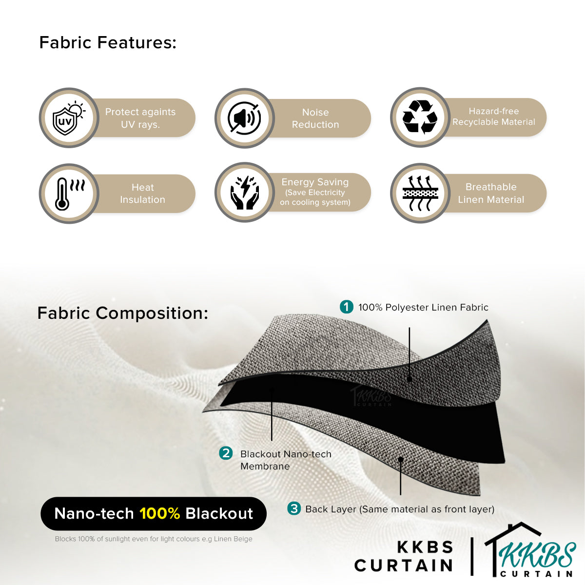 Mizuka 100% Blackout Curtain Ready Made Standard Width