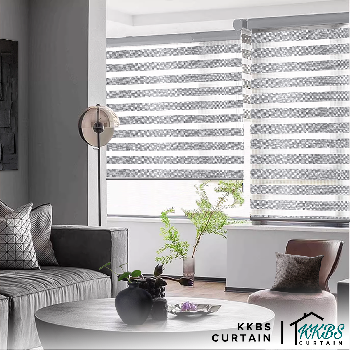 Harano 100% Blackout Zebra Blinds Dibuat Tersuai