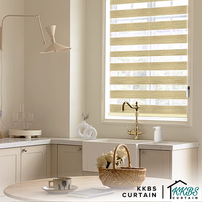 Emiko Semi Blackout Zebra Blinds Dibuat Tersuai 