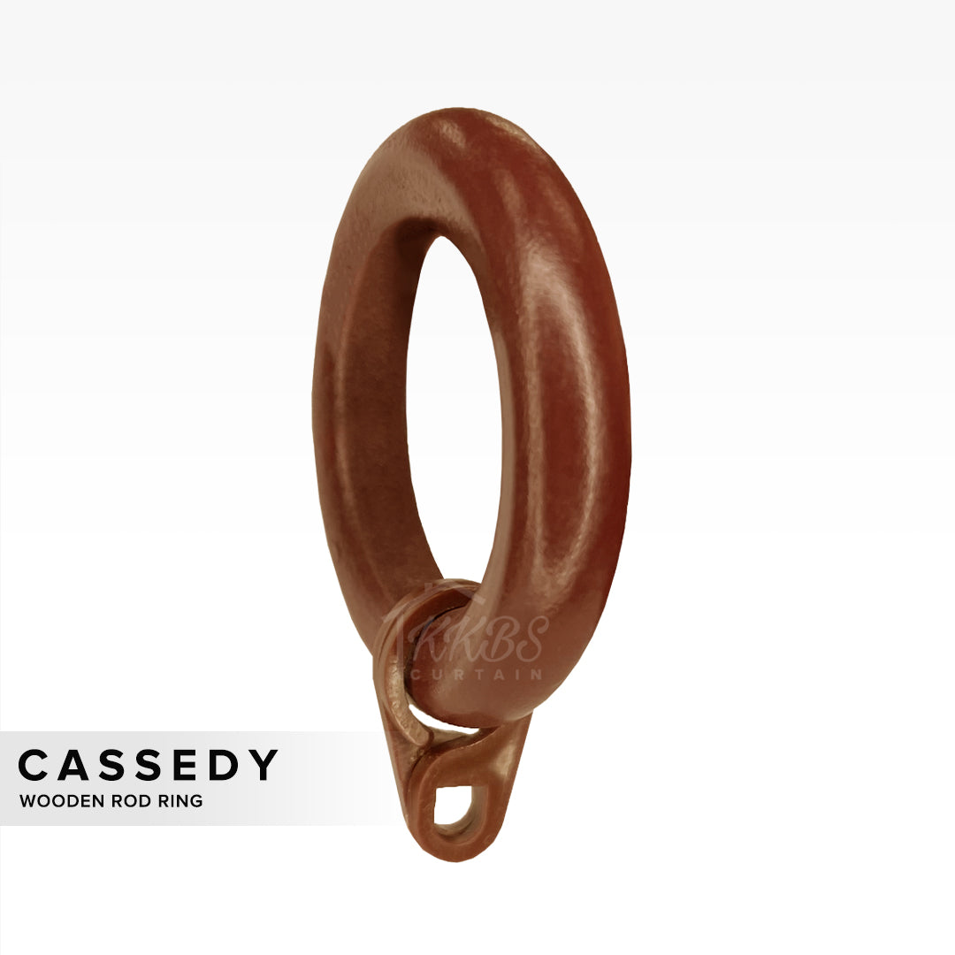 Cassedy 木质窗帘杆环 天然桃花心木色