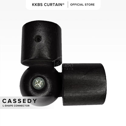 Cassedy Penyambung Rod Langsir Bentuk L Warna Hitam Ebony