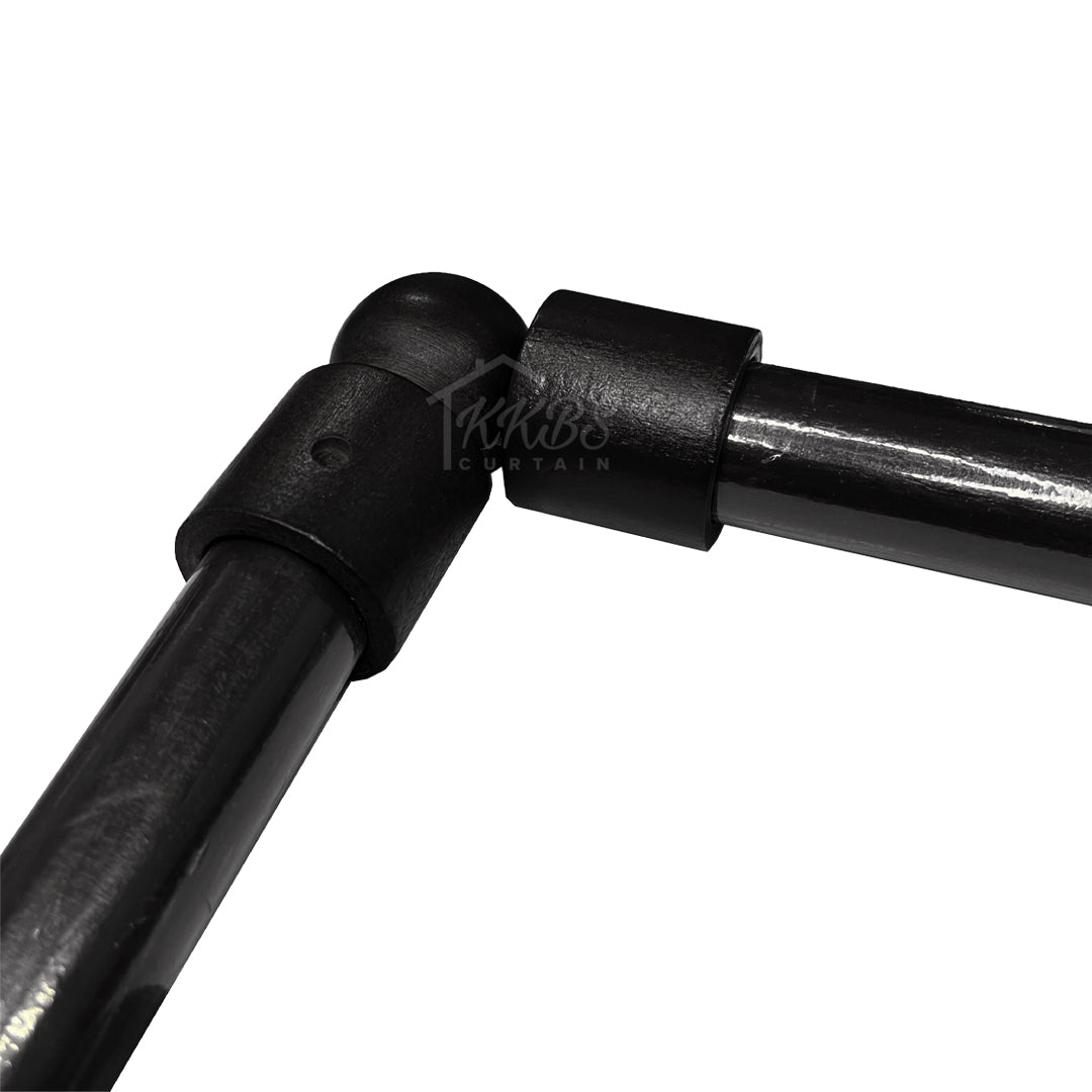 Cassedy Penyambung Rod Langsir Bentuk L Warna Hitam Ebony