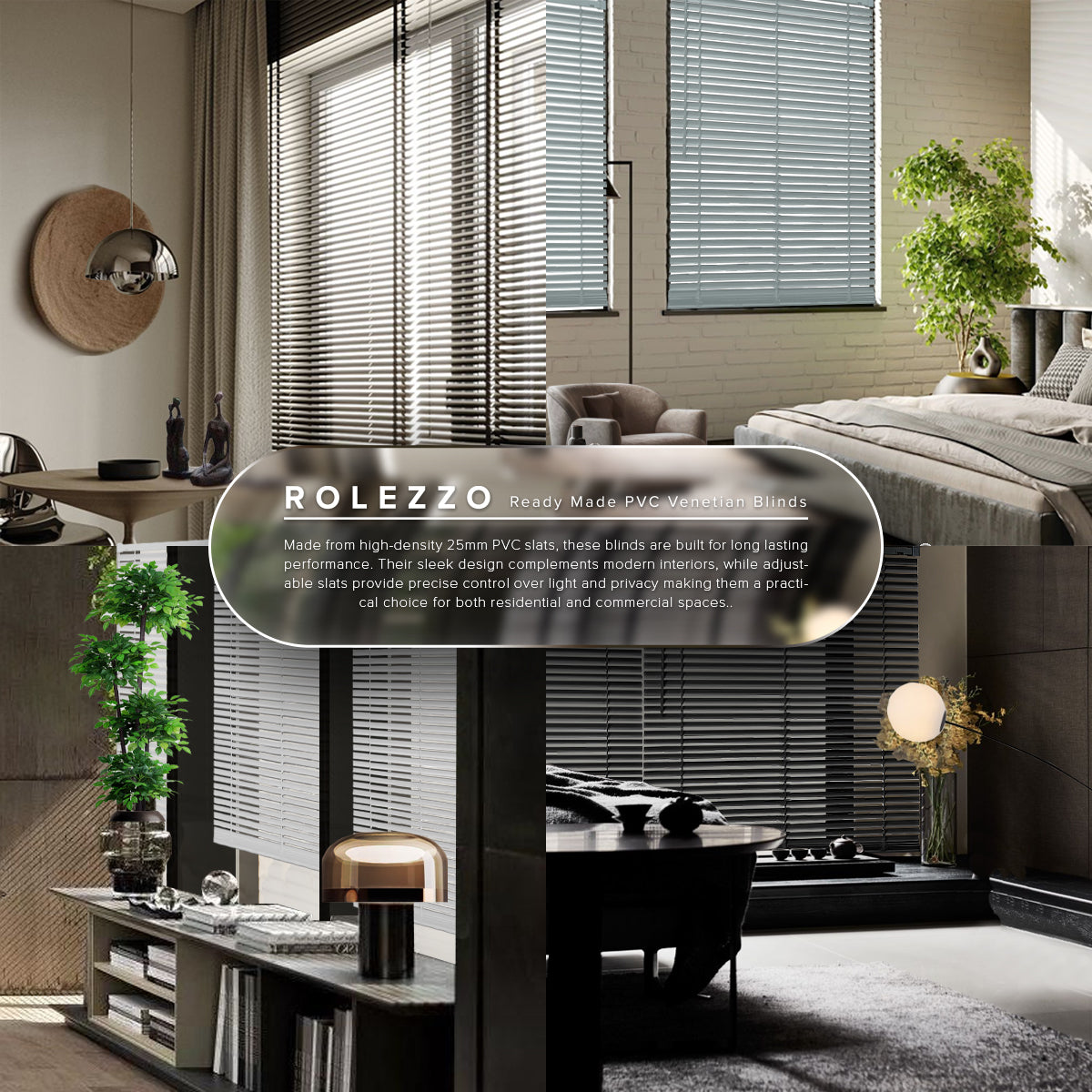 Rolezzo 25mm Venetian Blinds PVC Sedia Dibuat Set Lengkap