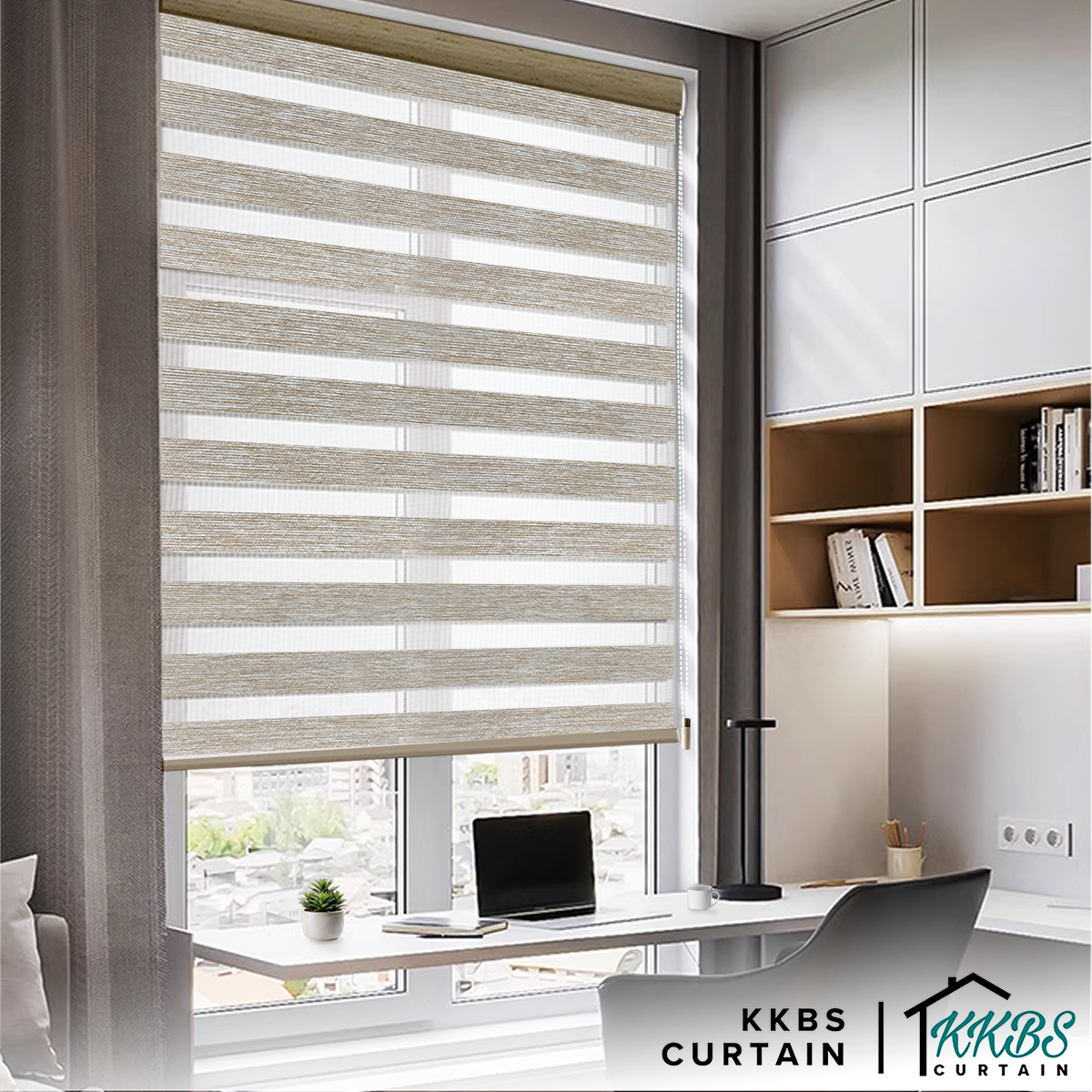 Tirai Zebra Semi Blackout Kaneko Dibuat Diperibadikan 