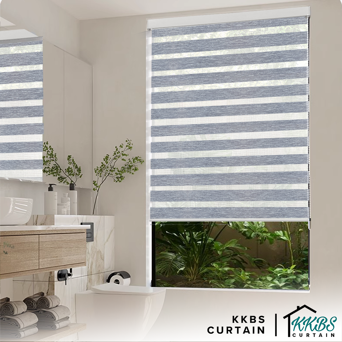 Tirai Zebra Semi Blackout Santiago Dibuat Tersuai 