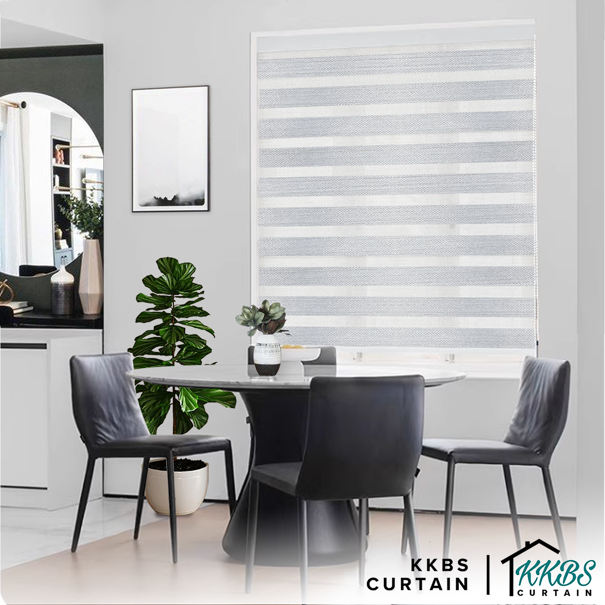 Palermo 100% Blackout Zebra Blinds Custom Made 