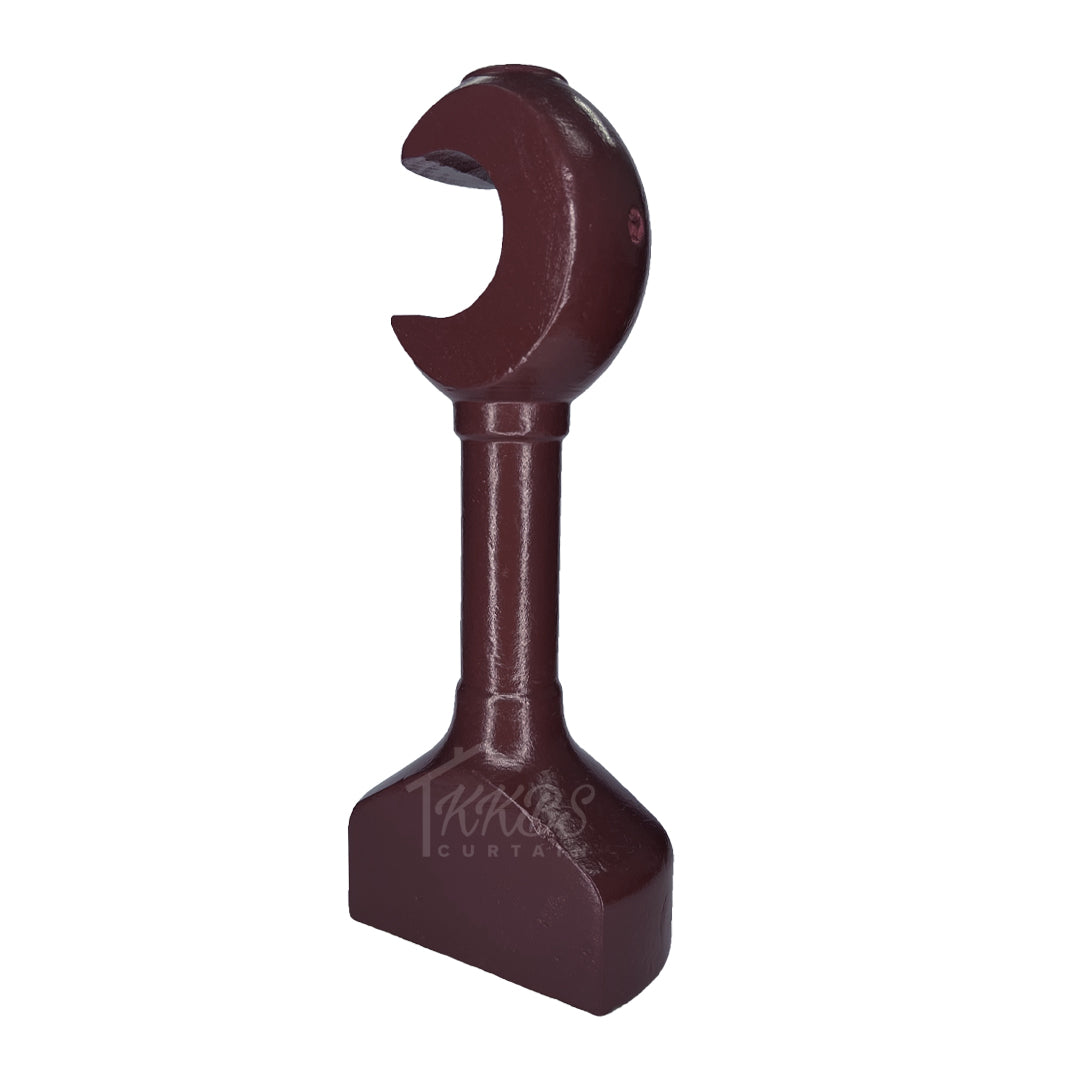 Cassedy Wooden Curtain Rod Long Single Bracket Dark Merlot Colour