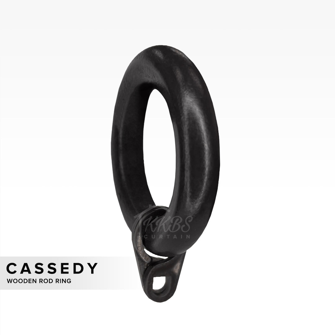 Cassedy Wooden Curtain Rod Ring Ebony Black Colour