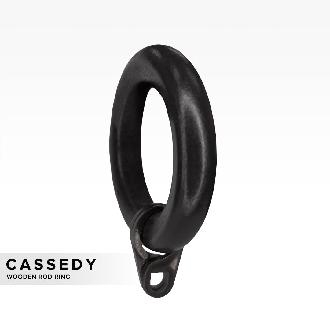 Cassedy Wooden Curtain Rod Ring Ebony Black Colour
