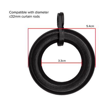 Cassedy Wooden Curtain Rod Ring Ebony Black Colour