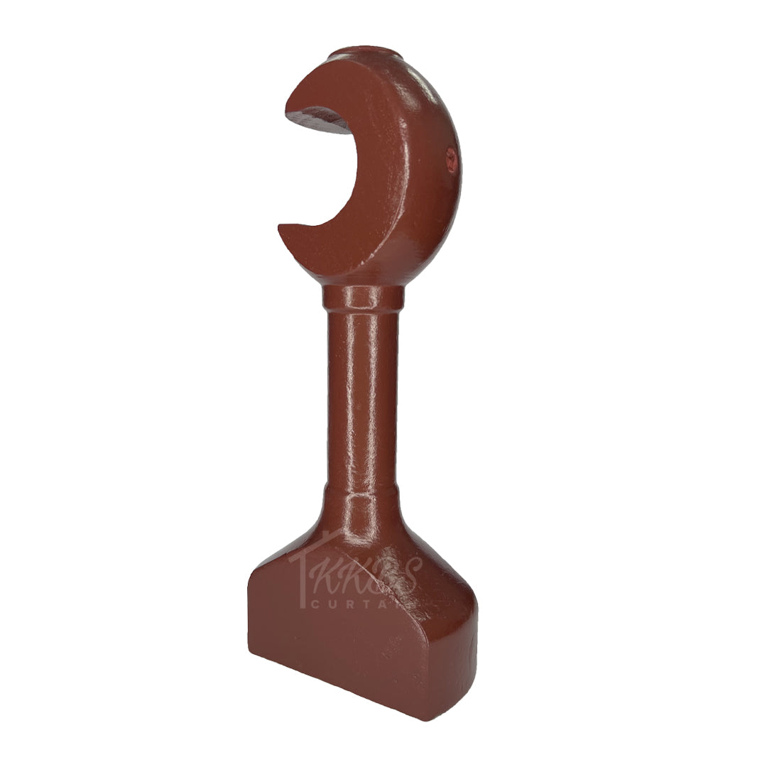 Cassedy Wooden Curtain Rod Long Single Bracket - Natural Mahogany