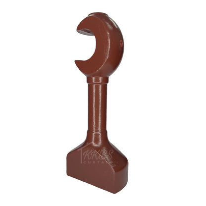 Cassedy Wooden Curtain Rod Long Single Bracket - Natural Mahogany