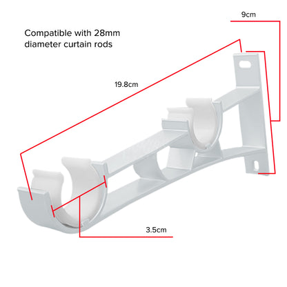 Morandy Curtain Rod Double Bracket - Pearl White