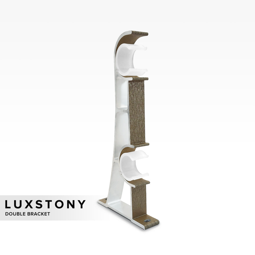 Luxstony Curtain Rod Double Bracket Khaki Brown