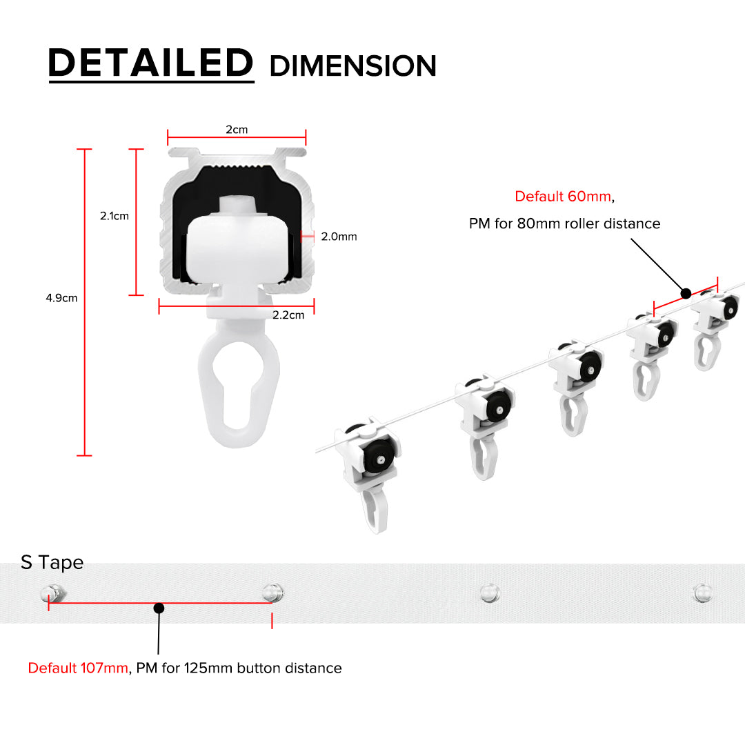Verody Heavy Duty S Fold / French Pleat Track Double Complete Set